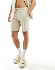 Selected Homme linen mix shorts in beige メンズ