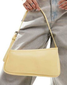 エイソス ASOS DESIGN asymmetric buckle shoulder bag in buttermilk yellow レディース