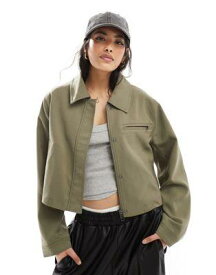 エイソス ASOS DESIGN tailored top collar jacket in khaki レディース