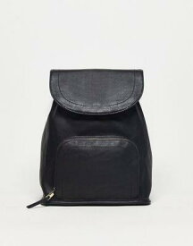 エイソス ASOS DESIGN soft backpack with zip front pocket in black レディース