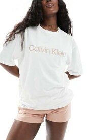 カルバンクライン Calvin Klein pure cotton t-shirt and short set in white レディース