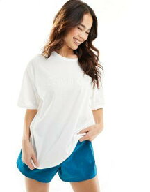 Calvin Klein カルバンクライン Calvin klein pure cotton t-shirt and short sleep set in white レディース