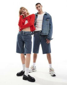カルバンクライン Calvin Klein Jeans Unisex 90s straight skater shorts in grey wash - ASOS Exclusive ユニセックス