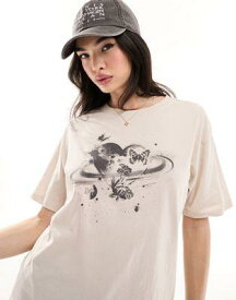 Cotton:On Cotton On oversized t-shirt with divine cosmos graphic in stone レディース