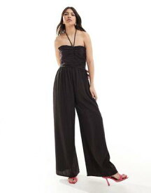 フレンチコネクション French Connection pleated strappy jumpsuit in chocolate レディース