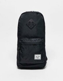 ハーシェル Herschel Supply Co heritage sling bag in black nylon ユニセックス