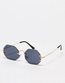 ジーパーズペーパーズ Jeepers Peepers x ASOS exclusive metal hex sunglasses in black lens ユニセックス