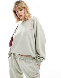 Motel oversized embroidered sweatshirt co-ord in grey レディース