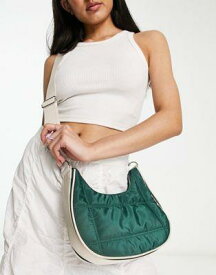 My Accessories London curved cross body bag in green レディース