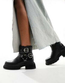 Public Desire Zora ankle biker boot in black レディース