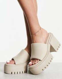 Public Desire Sabeena chunky heeled mules in off white レディース