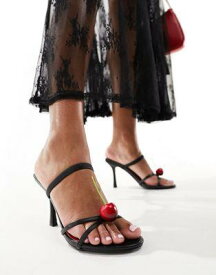 Public Desire Cherish strappy heeled sandals with cherry in black レディース