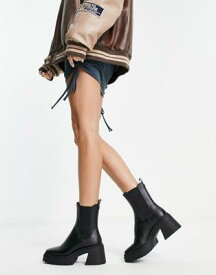 メデン Steve Madden Parkway heeled elastic side boots in black レディース