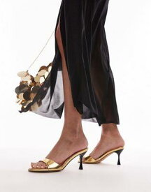 トップショップ Topshop Ginny heeled mule in gold レディース