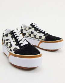 バンズ Vans Old Skool Stacked checkerboard trainers in multi レディース