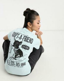 バンズ Vans t-shirt with adopt a friend back print in blue レディース