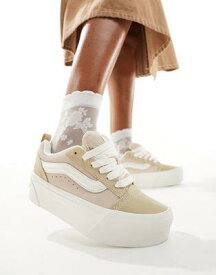 バンズ Vans Knu Stack trainers in light tan レディース