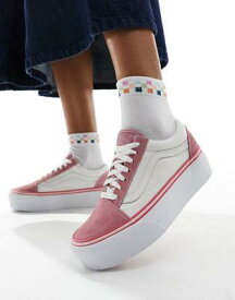 バンズ Vans Old Skool Stackform trainers in pink and white レディース