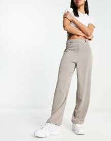 Vila tapered formal trousers in grey レディース