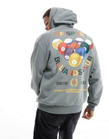 ASOS Dark Future エイソス ASOS DARK FUTURE oversized hoodie in grey with back print and sleeve embroidery メンズ