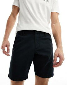 エイソス ASOS DESIGN slim stretch chino shorts in black メンズ