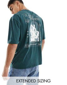 エイソス ASOS DESIGN oversized t-shirt in green with back renaissance print メンズ