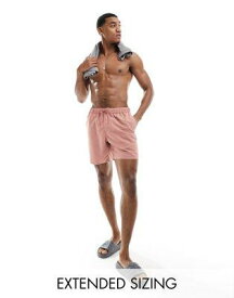 エイソス ASOS DESIGN swim shorts in mid length in pink メンズ