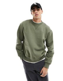 エイソス ASOS DESIGN heavyweight oversized sweatshirt in washed khaki メンズ