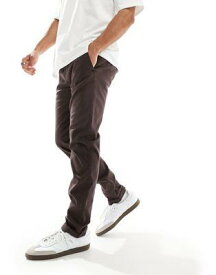 エイソス ASOS DESIGN skinny chino in washed in brown メンズ