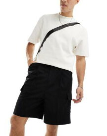 エイソス ASOS DESIGN smart cargo shorts in black メンズ
