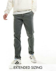 エイソス ASOS DESIGN tapered washed chino in sage green メンズ