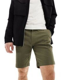 ベンシャーマン Ben Sherman slim fit stretch chino short in dark khaki メンズ