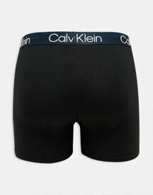 カルバンクライン Calvin Klein 3-pack boxer brief with coloured waistband in black メンズ