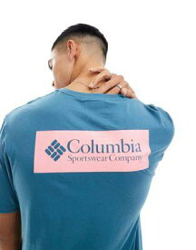 コロンビア Columbia North Cascades back print t-shirt in teal and pink メンズ