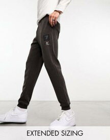 EA7 soft touch logo joggers in dark brown メンズ