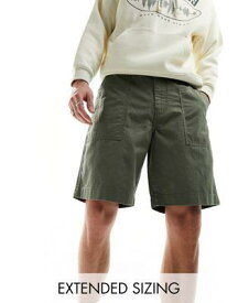 Gant ガント GANT cotton/linen surplus utility shorts in mid green メンズ