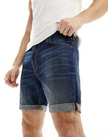 リー Lee Rider slim fit denim shorts in dark wash メンズ