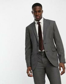 ルック New Look slim suit jacket in grey texture メンズ