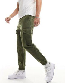 ルック New Look cargo trouser in dark khaki メンズ