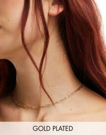アクセサライズ Accessorize Z collection link chain necklace in gold plated レディース