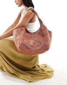 アクセサライズ Accessorize tapestry tote shoulder bag in rust レディース