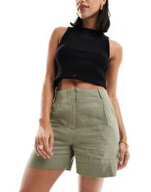 アンドアザーストーリーズ & Other Stories co-ord linen high waist shorts in khaki exclusive to ASOS レディース