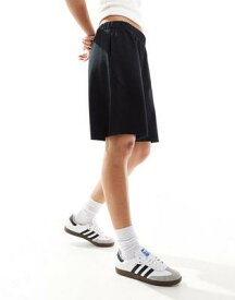 エイソス ASOS DESIGN raw hem longline shorts in washed black レディース