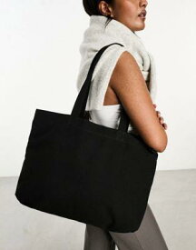 エイソス ASOS DESIGN laptop compartment canvas tote bag in black - BLACK レディース