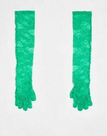 エイソス ASOS DESIGN lace gloves in green レディース