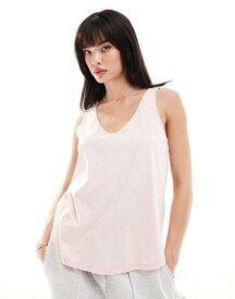 エイソス ASOS DESIGN ultimate cotton vest with scoop neck in washed pink レディース