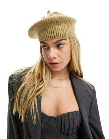 エイソス ASOS DESIGN fine knit beret in oatmeal レディース