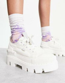 バッファロー Buffalo vegan raven lo lace up shoes in white レディース