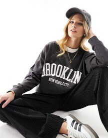 ルック New Look Brooklyn sweatshirt in grey レディース