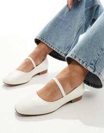 ルック New Look elasticated strap mary jane in off white レディース